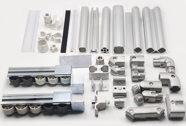 低成本自動化精益管標(biāo)準(zhǔn)構(gòu)建對應(yīng)的接頭標(biāo)準(zhǔn)構(gòu)件--不銹鋼精益管和鋁合金精益管的接頭配件